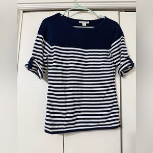 Coldwater Creek Striped Top in Navy and White